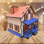 Ahşap Villa Kumbara – Çift Katlı Dekoratif Tasarım Para Kumbarası - Görsel 3